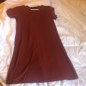 off red casual t-shirt dress. super comfortable